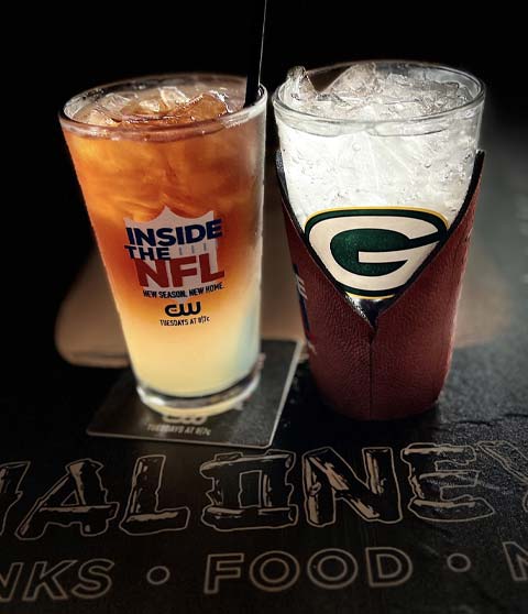 Ice cold cocktails, mix drinks and beer served during live sports events at Maloney's bar and grill in Kaukauna WI