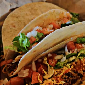 Taco and Mexican food night specials served from food menu at Maloney's Kaukauna WI bar and grill